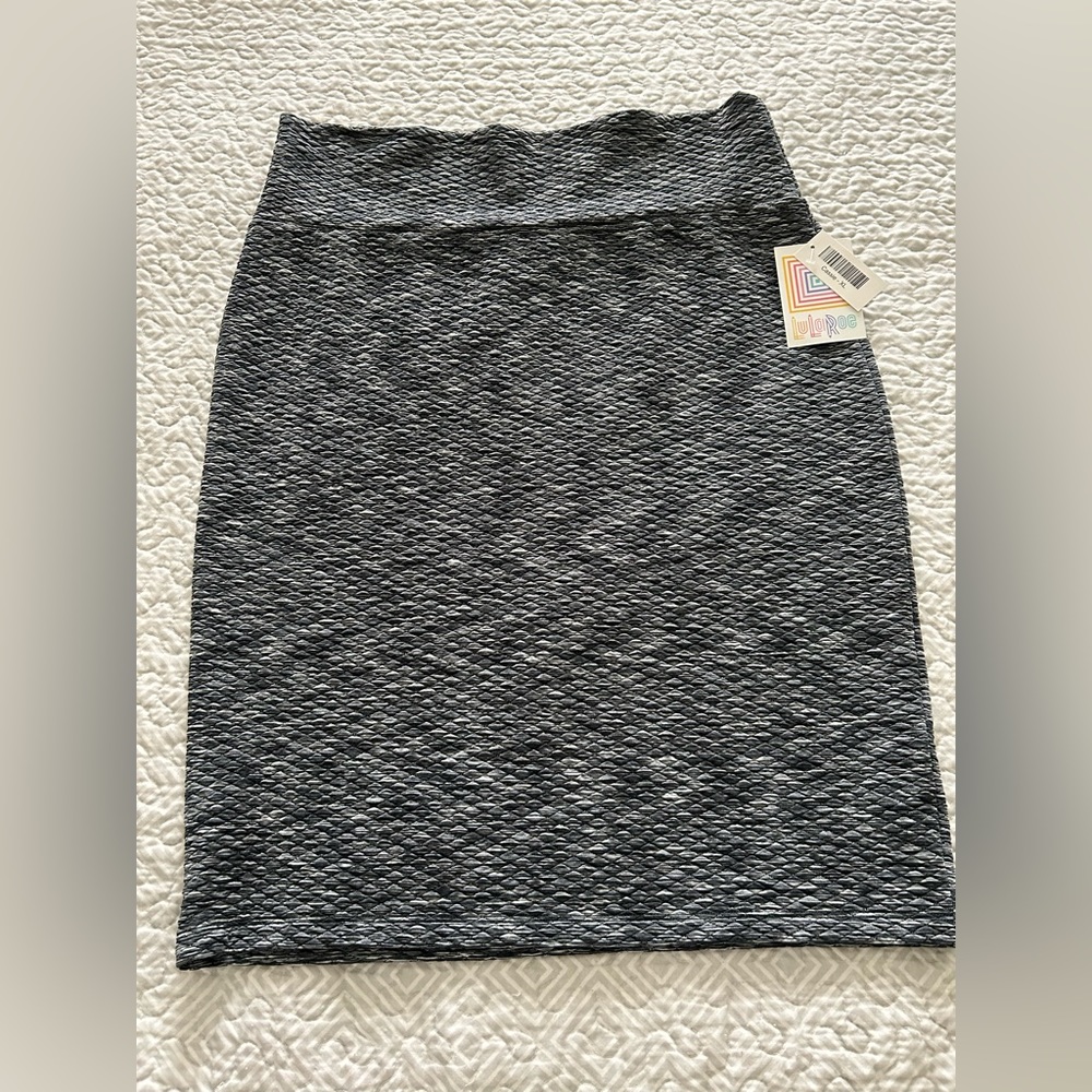 Lularoe, Cassie, Pencil skirt, XL, Textured, Black, Grey, Charcoal, Heathered